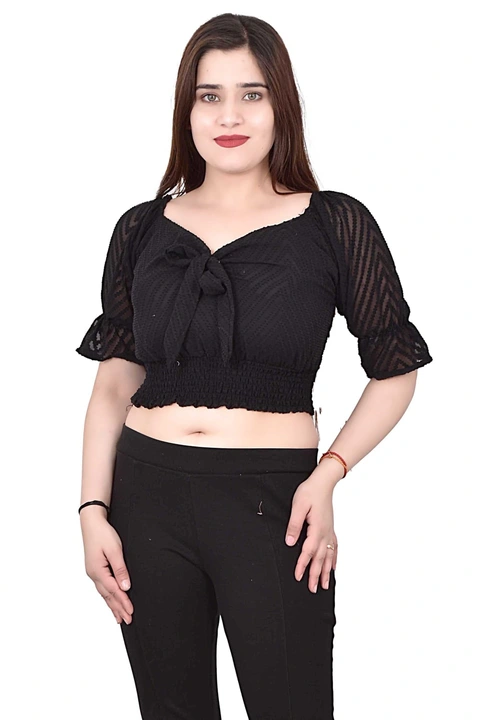 Butta Georgette Crop Top Size-M,L uploaded by Bhavya Sales and Marketing on 3/31/2023