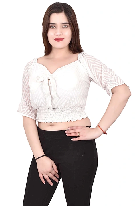 Butta Georgette Crop Top Size-M,L uploaded by Bhavya Sales and Marketing on 3/31/2023
