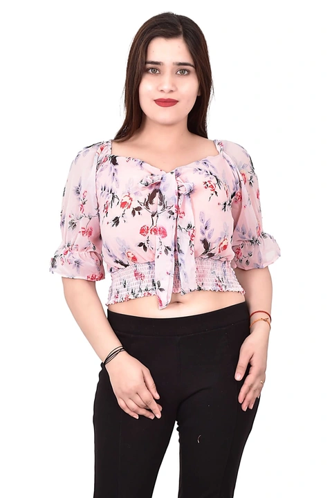 Post image Hey! Checkout my new product called
Printed Georgette Crop Top Size-M,L.