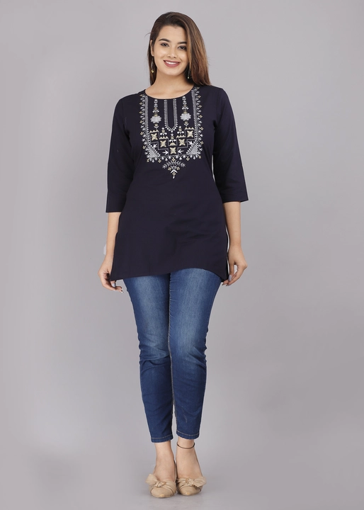 Rayon embroidery short top, tunic, for girls/ women  uploaded by Holy libas on 3/31/2023