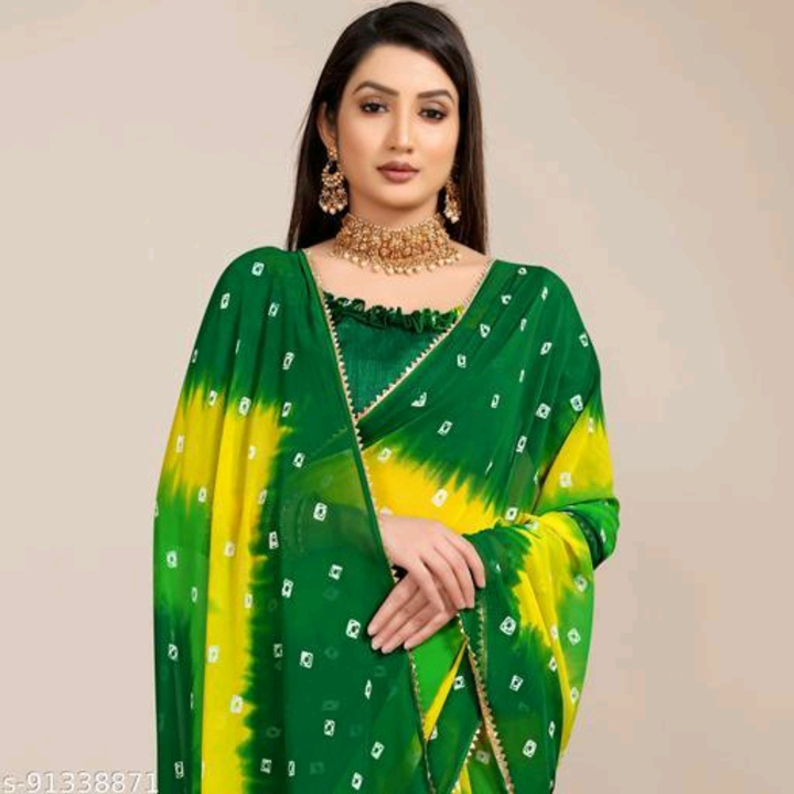 STREE WEAR Bandhani Saree with gota patti border and blouse piece
Name: STREE WEAR Bandhani Saree wi uploaded by New world fashion shop on 3/31/2023