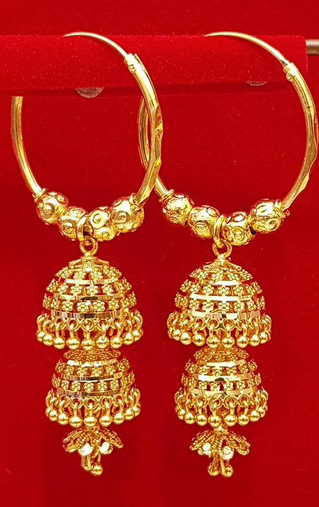 chand balis gold plated earrings 70-80 pc uploaded by imitation jwellers on 5/24/2024