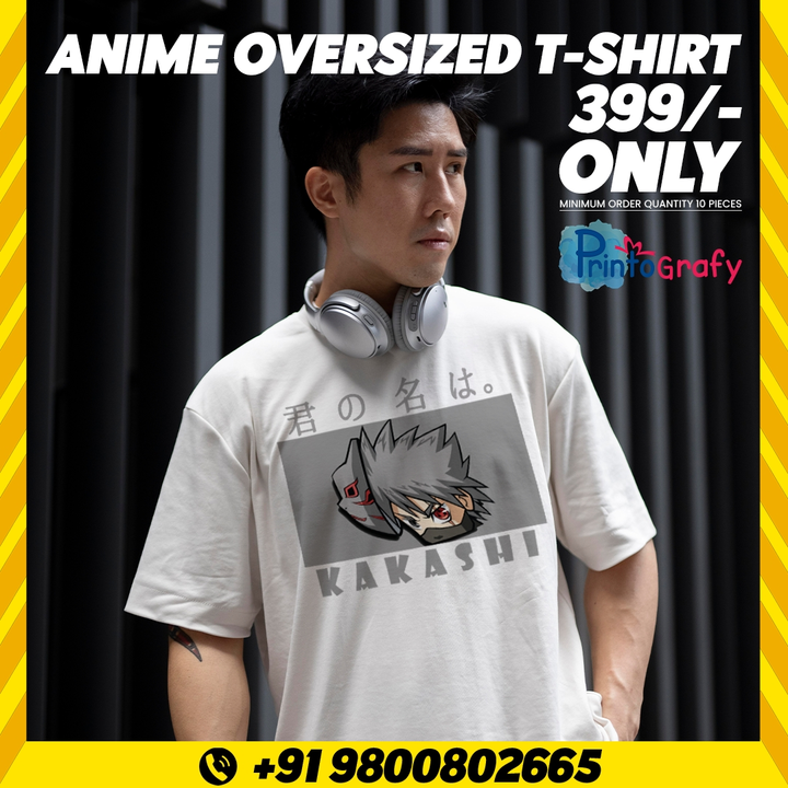 Oversized T-shirt Anime Design uploaded by Printografy on 3/31/2023