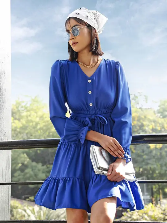 Blue frill Dresse  uploaded by business on 3/31/2023