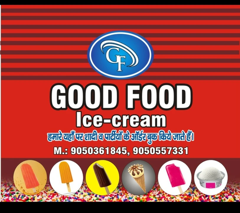 Visiting card store images of Good food ice cream com..