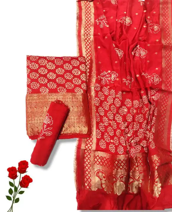 Dola banarsi suit uploaded by B Prints The Factory Outlet on 3/31/2023