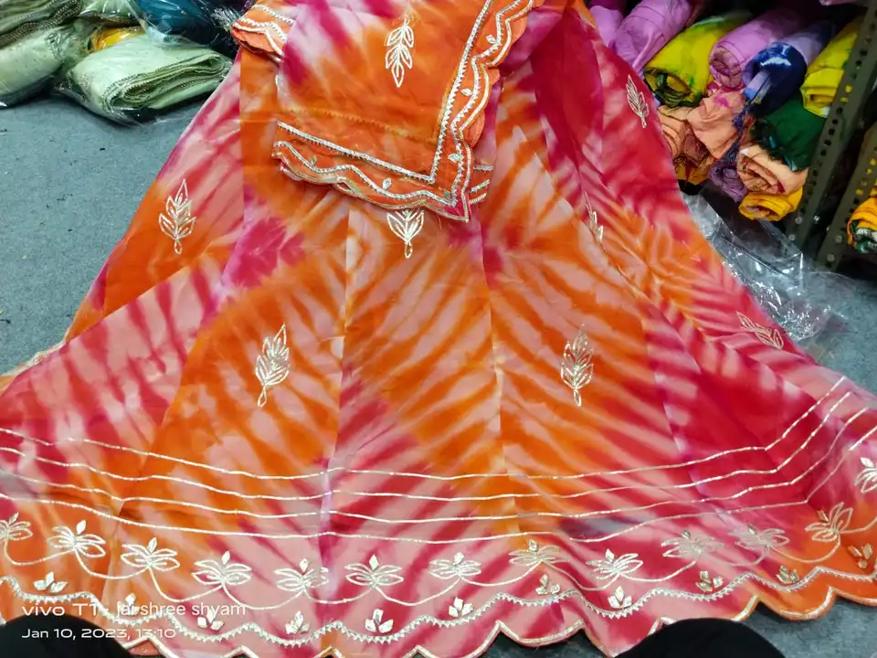 Rate down 
🌠🌹🌹🌹🌹🌹
NEW LAUNCH  beautiful florant color 
👌 pure urganza  design  10 kali  cut  uploaded by Gotapatti manufacturer on 3/31/2023