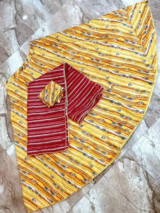 Fabric.. CHINON  SILK



Beautiful lahnga WITH DIGITAL PRINT 



DUPATA=CHINON JARI   uploaded by Gotapatti manufacturer on 3/31/2023