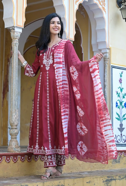 Modal Silk Anarkali 3pc uploaded by S F Fashion on 3/31/2023
