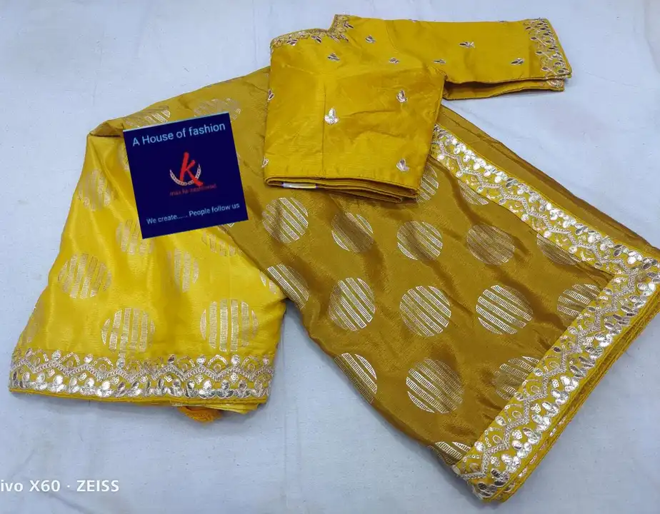 Saree with readymade blouse uploaded by Silver thread on 4/1/2023