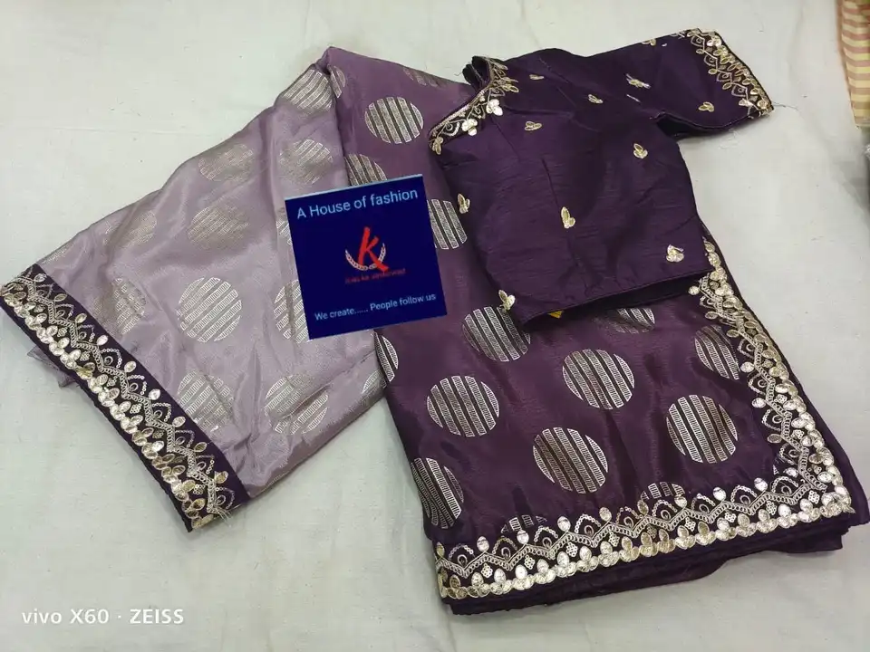 Saree with readymade blouse uploaded by Silver thread on 4/1/2023