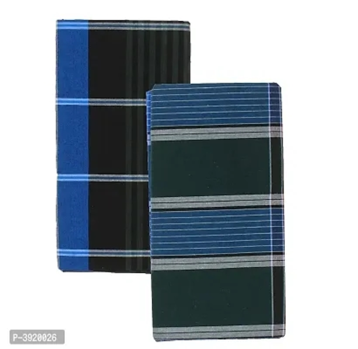 Men Multicoloured Cotton Striped Without Pocket Lungis Pack Of 2 uploaded by wholsale market on 4/1/2023