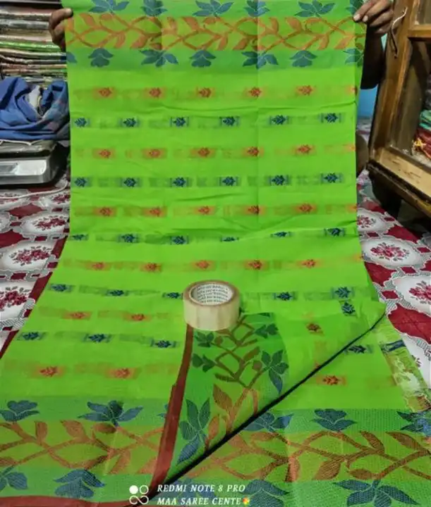 Tant cotton saree without blouse pieces fabric cotton  uploaded by Sujata saree cantre on 4/1/2023