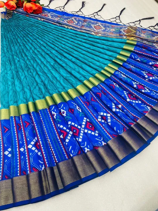 Ikkat patola Kolkata printed sarees  uploaded by VARDHAK COLLECTION  on 4/1/2023