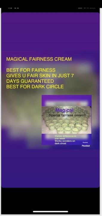 Fairness cream uploaded by business on 3/2/2021
