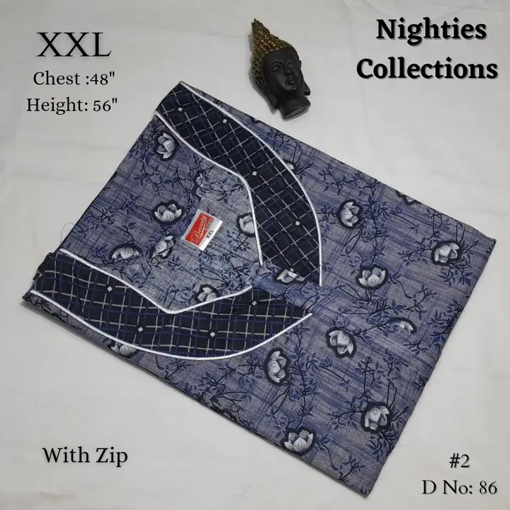 Post image Rate : 280rs.
Brand : BEAUTY 
Fabric : Cotton Nighties. 
Avl sizes mentioned inimages.
For order whatsapp: 9677795351 
Resellers most welcome. Ping me for ur gp link.
❣ Own stock.  Same day dispatch.
⚠️ No COD. Only Online payment.