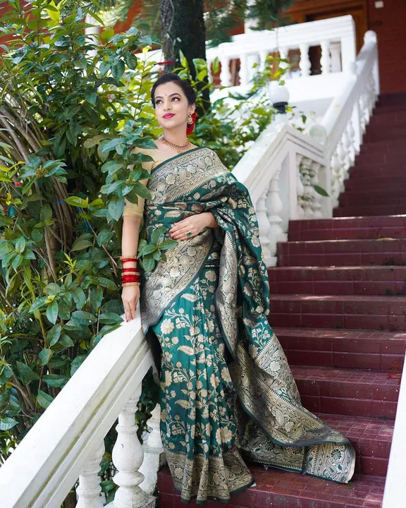 Dhanajay Creations: Banarasi Soft Silk Saree  uploaded by Dhananjay Creations Pvt Ltd. on 4/1/2023