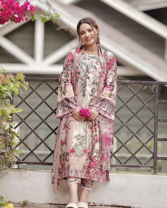 Cotton print with embroidery  uploaded by Taha fashion online store on 4/1/2023