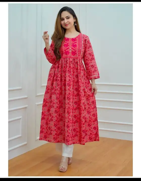 Rayon embroidered kurti with pant uploaded by Kaashvi creations on 4/1/2023