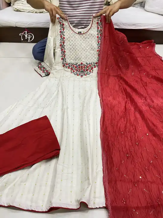 Cotton anarkali suit set  uploaded by Kaashvi creations on 4/1/2023