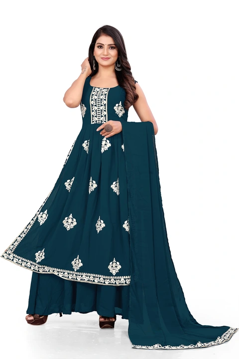 Women's Georgette Stitched Sharara With Kurta Set. uploaded by 1 Place For All Fashion  on 5/26/2024
