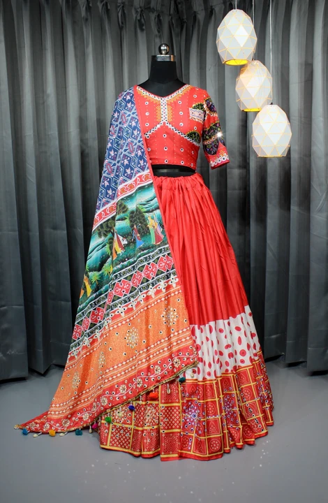 Designer printed lehanga choli  uploaded by pink Rose fashion Store  on 4/1/2023