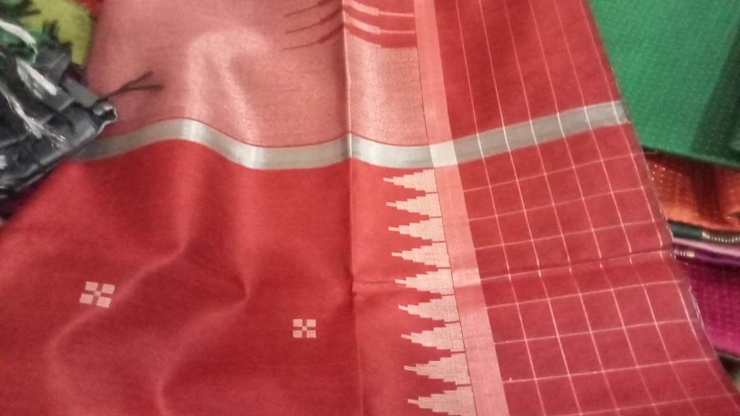 semi raw silk handloom saree ⁴4 uploaded by Shree nagpur handloom factory on 4/1/2023