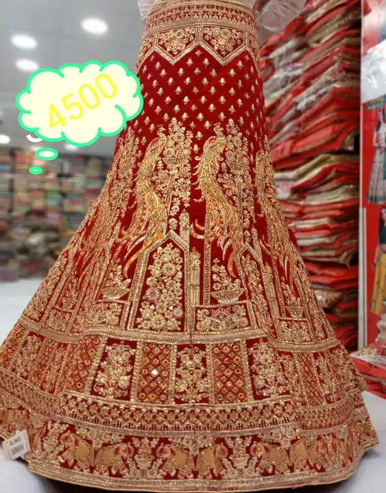 Nesty bridal lengha  singal pcs  available   uploaded by Poorabiya collection on 4/1/2023