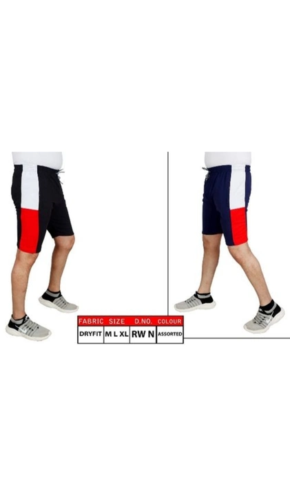 Dry fit shorts in black blue color  uploaded by Crown sports  on 4/1/2023