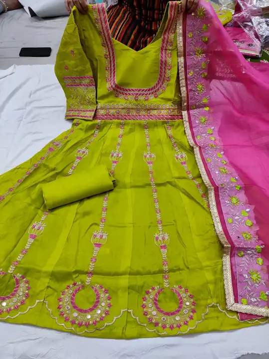 Upada silk frock organza dupatta uploaded by Manish sales on 4/1/2023
