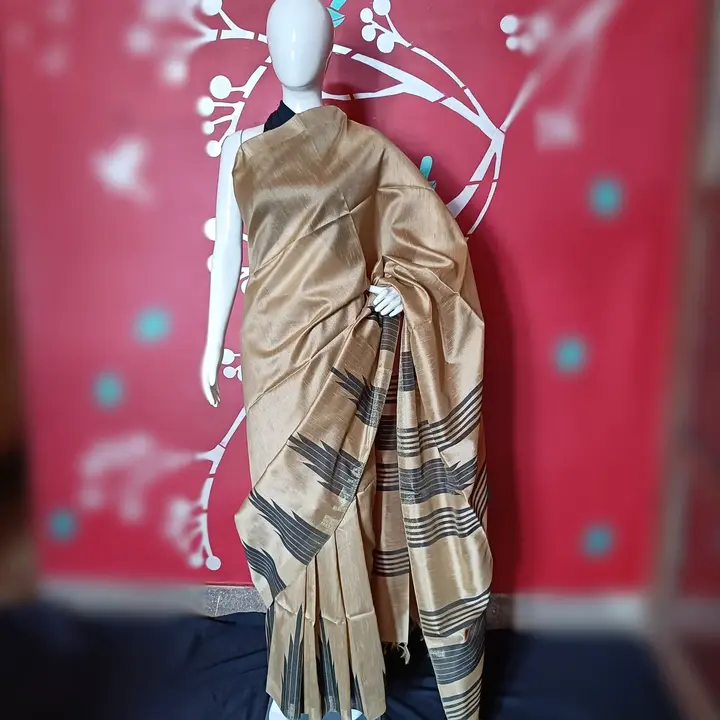 Handwoven raw silk temple border saree uploaded by Hastvem Hastkari on 5/28/2024