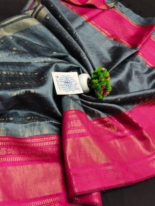 Semi raw silk saree uploaded by Shree nagpur handloom factory on 4/1/2023