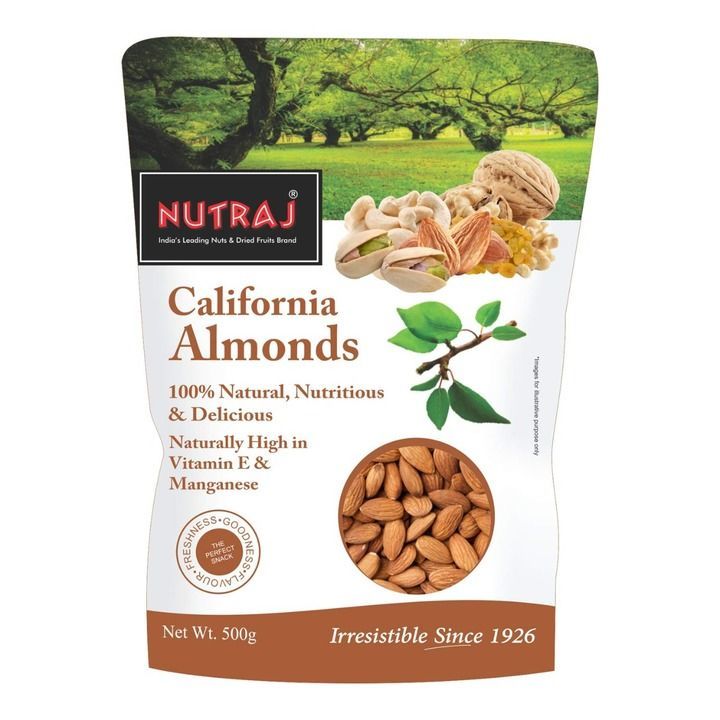 Nutraj California Almonds 500g uploaded by Auro Fruit and Nut Pvt Ltd on 3/2/2021