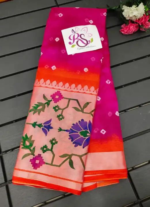 pure n light weight n warm bhandini soft silk sarees uploaded by ANJANA ENTERPRISE on 4/1/2023