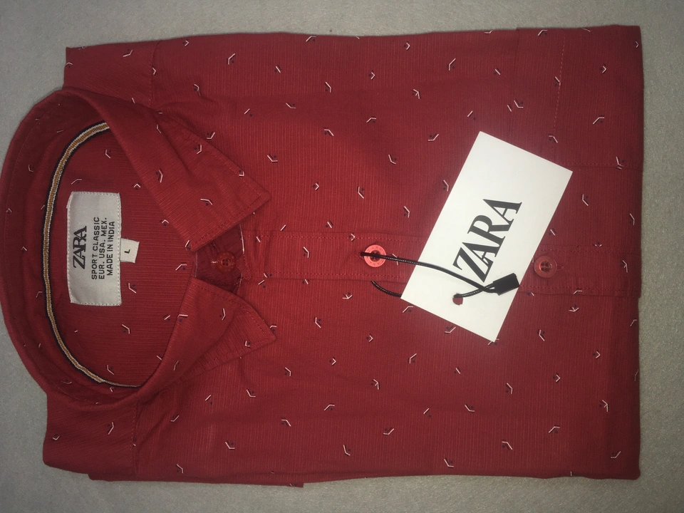 Printed Red color Zara Shirt Sizes- M/L/Xl/XXL are Available uploaded by Reeta Textiles on 5/20/2024
