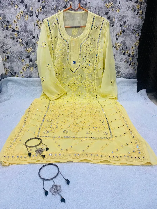 Georgette panel kurti uploaded by Shan Chikan on 4/1/2023