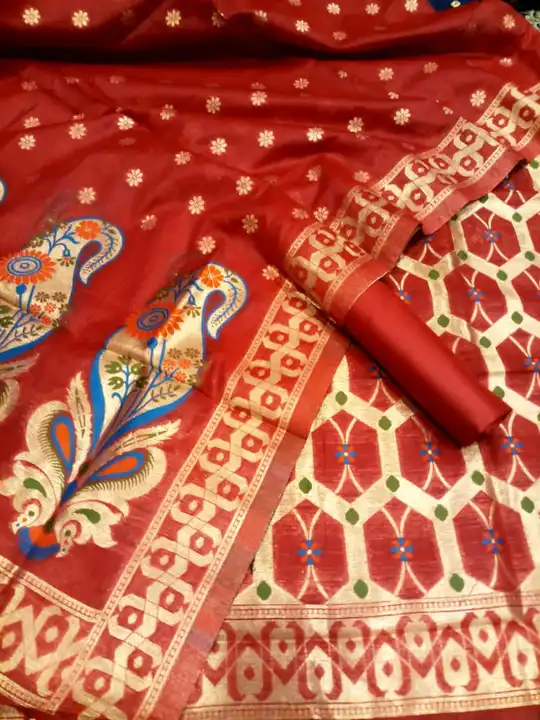 Banarasi malbari silk suit tillfi minakari three pis suit uploaded by S.S creations on 4/2/2023