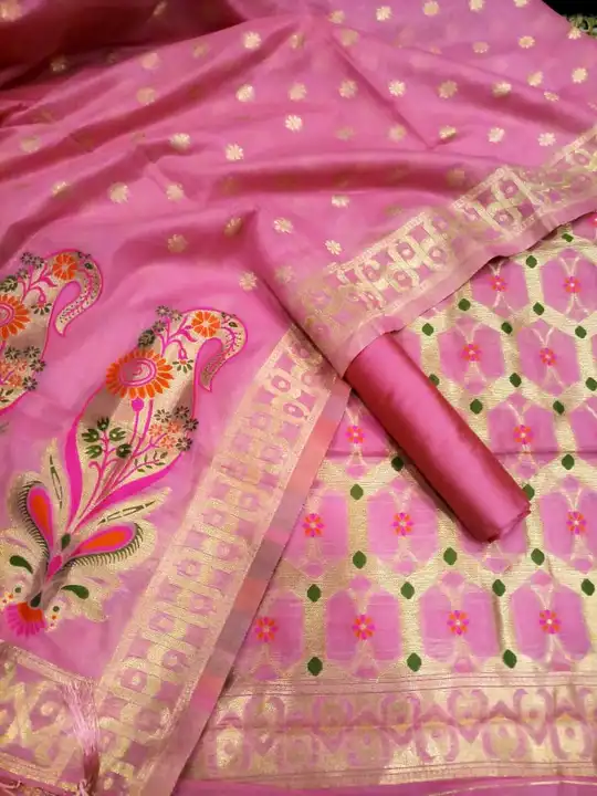 Banarasi malbari silk suit tillfi minakari three pis suit uploaded by S.S creations on 4/2/2023