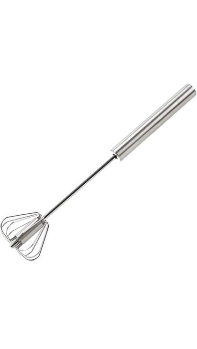 14 Inch Stainless Steel Hand Whisk - Durable & Easy to Use Push-Down Zip  Whisker - Rotary Hand Mixer for Beating Eggs, Frothing Milk, Blending