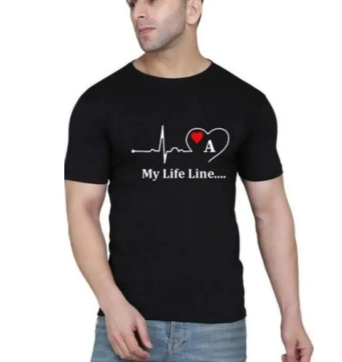 My Life Line Printed Black Alphabetical A TO z Mans Tshart uploaded by Shree siddhivinayak Garments on 4/2/2023