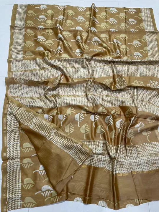 handbook mulbary silk printed saree uploaded by Virasat kala chanderi on 4/2/2023