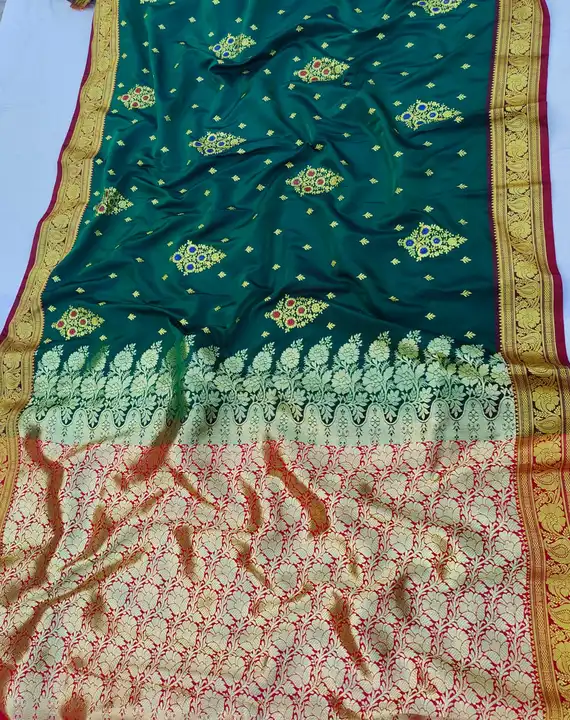 Heavy satin embroidery saree uploaded by Montauk Fabians on 4/2/2023