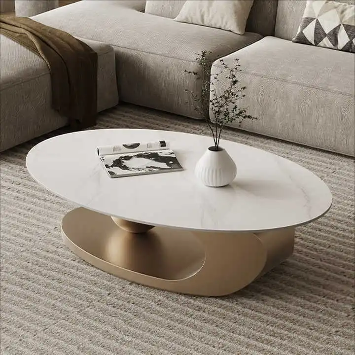 Coffee Centre Table White Oval Shape with White Marble uploaded by Ans handicrafts on 4/2/2023