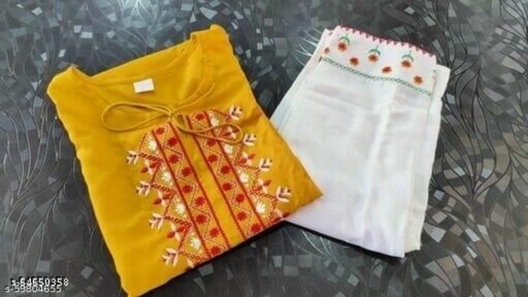 Rayon yellow kurti pant  uploaded by Kana textile on 4/2/2023