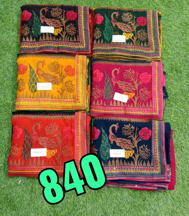 Multicolour embroidered saree uploaded by PURVANCHAL COLLECTION PRIVATE LIMITED on 4/2/2023