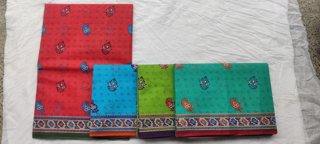 Cotton sarees 5.50 MTR 4 color matching  uploaded by Sitaram textile on 4/2/2023