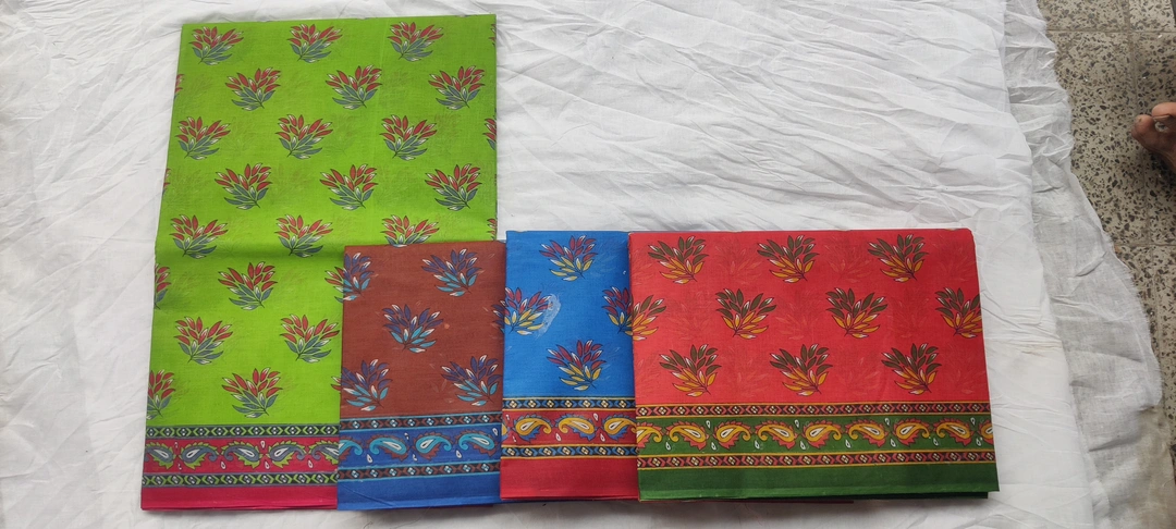 Cotton sarees 5.50 MTR 4 color matching  uploaded by business on 4/2/2023