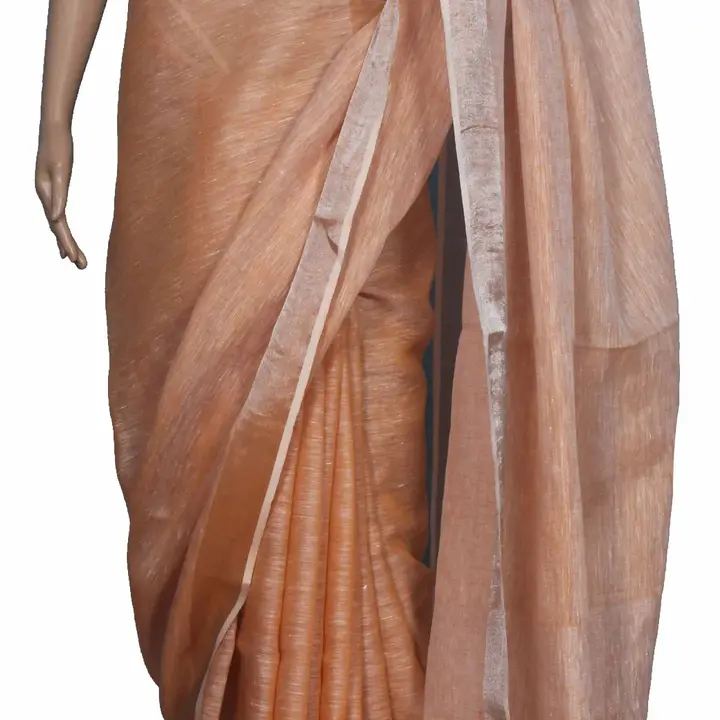 Hand woven pure linen saree with blouse piece for summer  uploaded by Mani Handloom on 4/2/2023