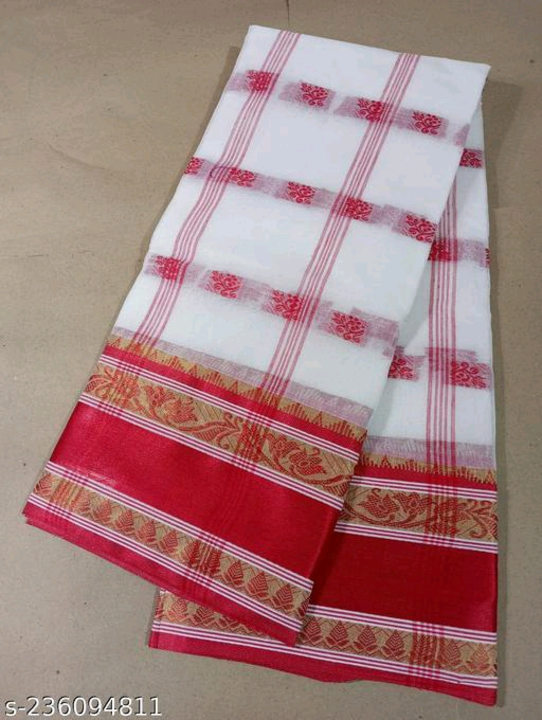 100% Pure Cotton Tant Saree 
Name: 100% Pure Cotton Tant Saree 
Saree Fabric: Cotton
Blouse: Without uploaded by New world fashion shop on 4/2/2023