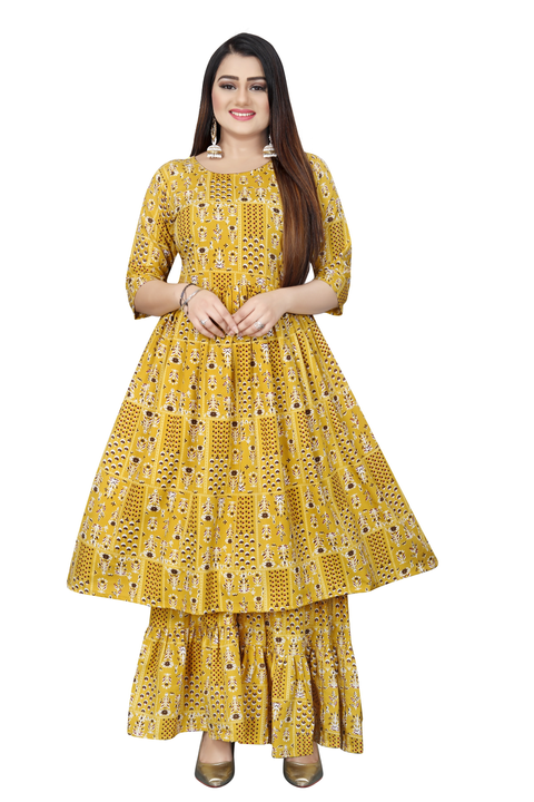 Kurti with double layer Sharara uploaded by WILLMAKE on 4/2/2023